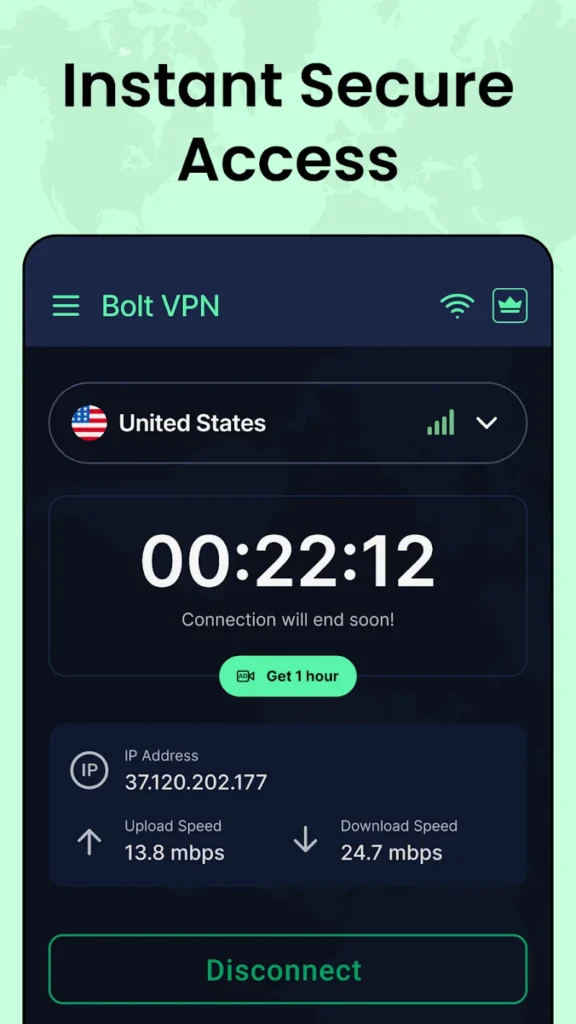 Bolt VPN Android app screenshot 4