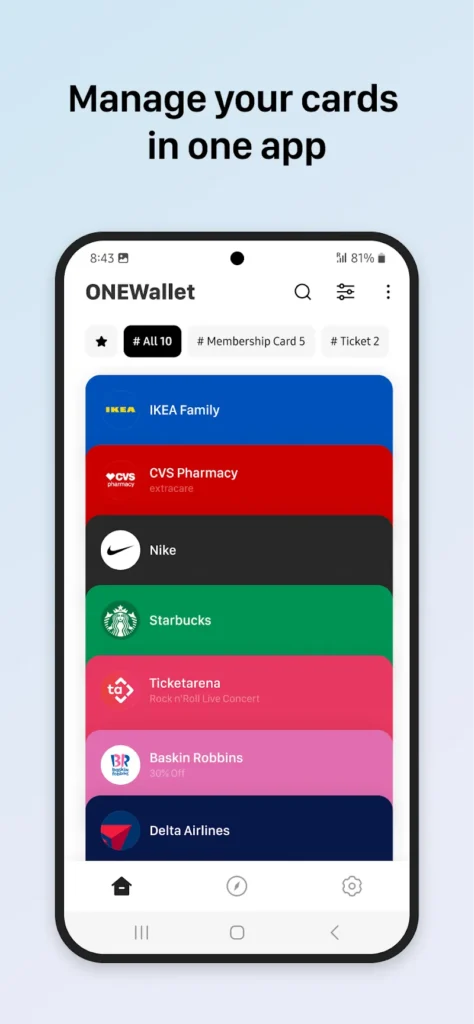 ONEWallet - Cards Wallet Android app screenshot 3