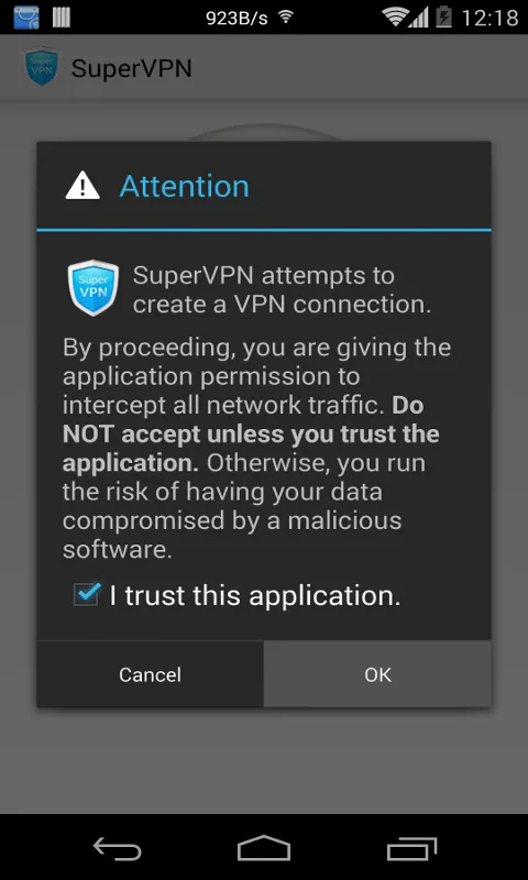 SuperVPN Pro Android app screenshot 2