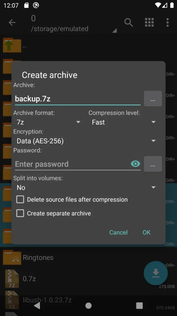 ZArchiver Donate Android app screenshot 4