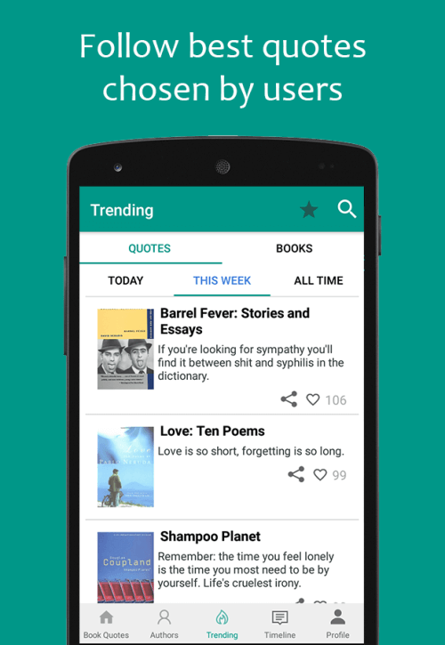 Book Quotes & Quotations Android app screenshot 8