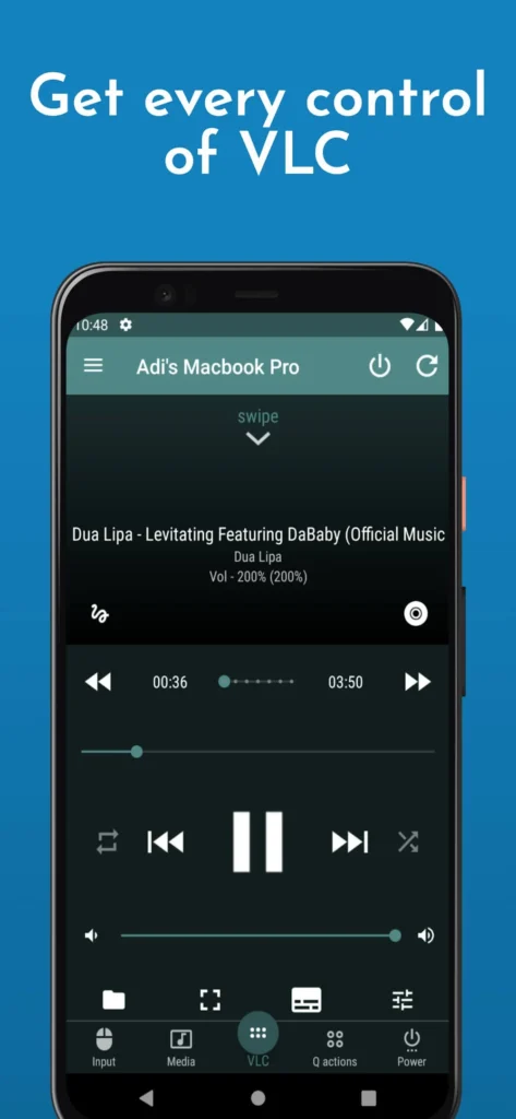 VLC Mobile Remote Android app screenshot 2